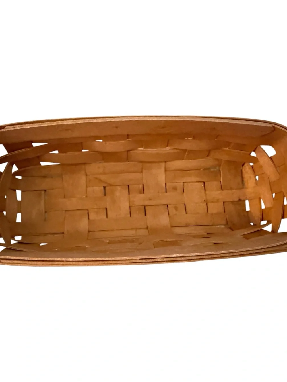 Longaberger Rectangular Basket With Plaid Liner